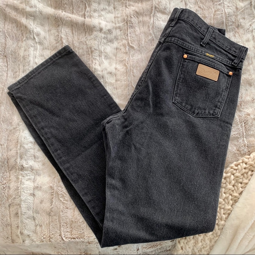 Vintage Wrangler Black Hi Rise Straight Leg Jeans